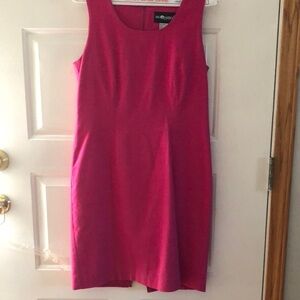 Hot pink fully lined linen sheath dress